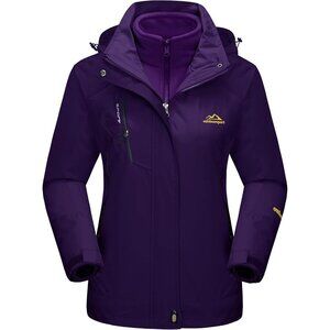 Women's  Dark Purple Winter Coats Snow Ski Jacket Waterproof  Winter Jacket